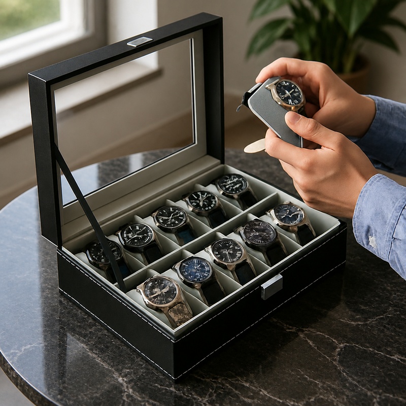 Jewelry Box That Holds Watches - PU 가죽 보석 및 시계 정리함,