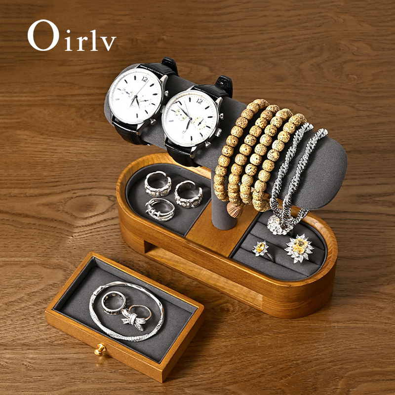 Jewelry Watches & Accessories - Oirlv 단단한 나무 시계 주최자 선반