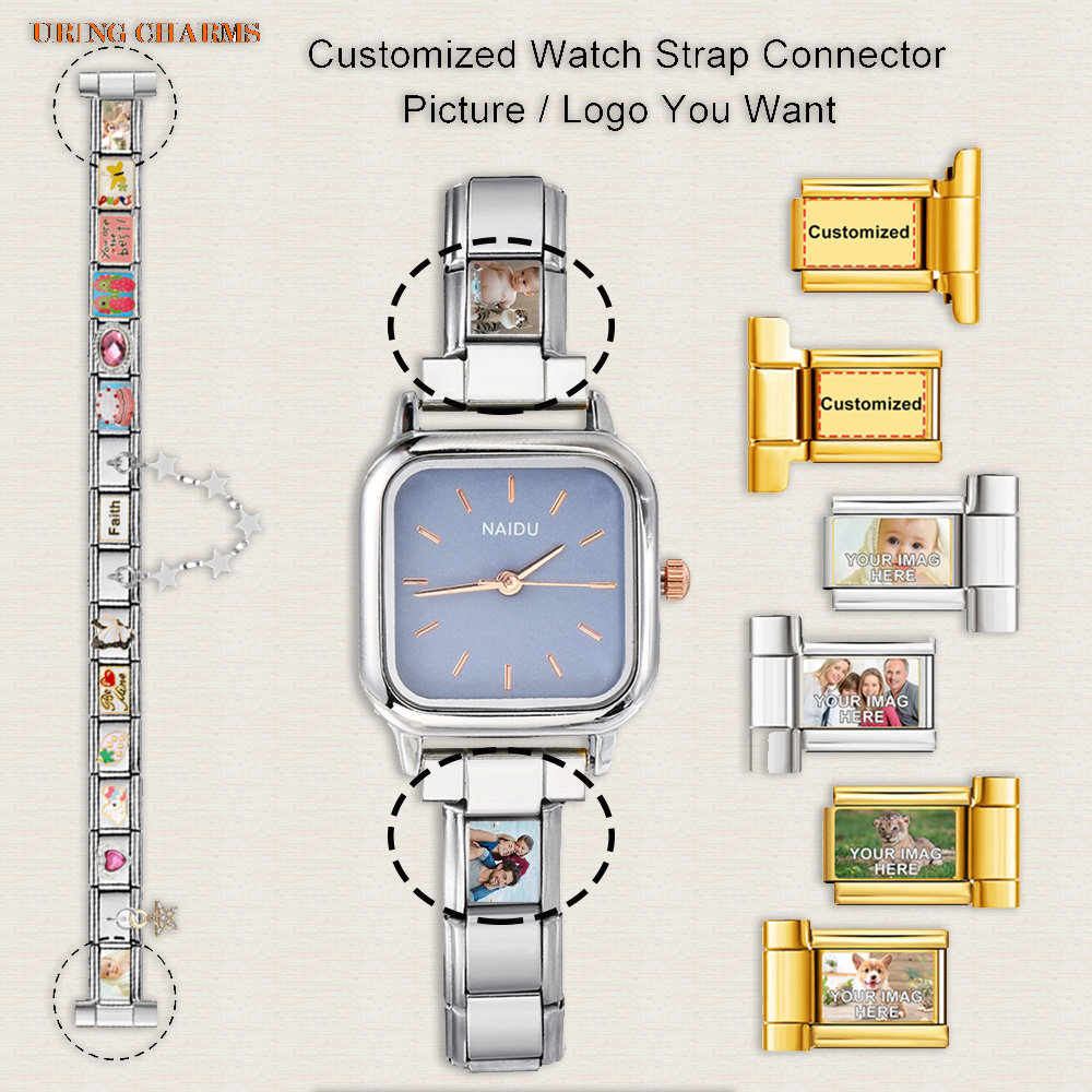 Italian Jewelry Watches - 1쌍 사진 로고 맞춤형 시계 스트랩