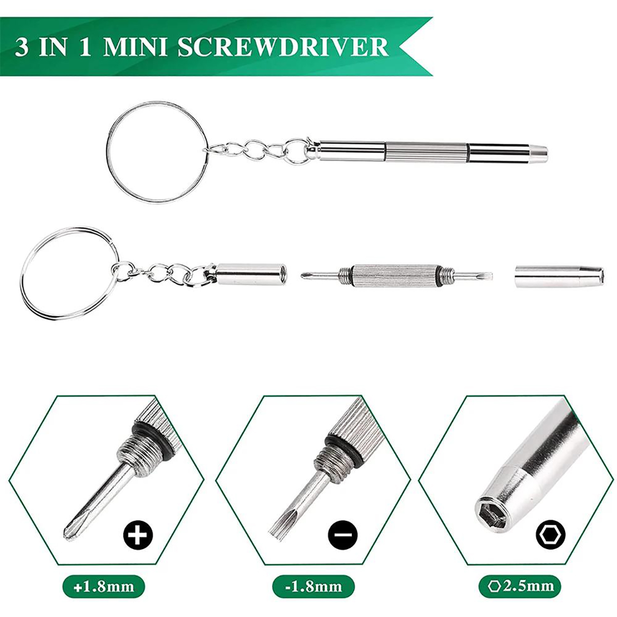 1/2PCS 정밀 3 in 1 스크루드라이버 미니 휴대 - Watch Repair Tool Kit 리뷰 및 가격
