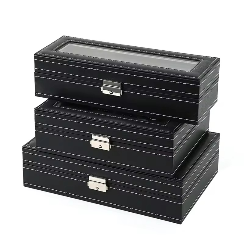 PU 가죽 보석 및 시계 정리함, 유리 뚜껑 포함, 남 - Jewelry Box That Holds Watches 리뷰 및 가격