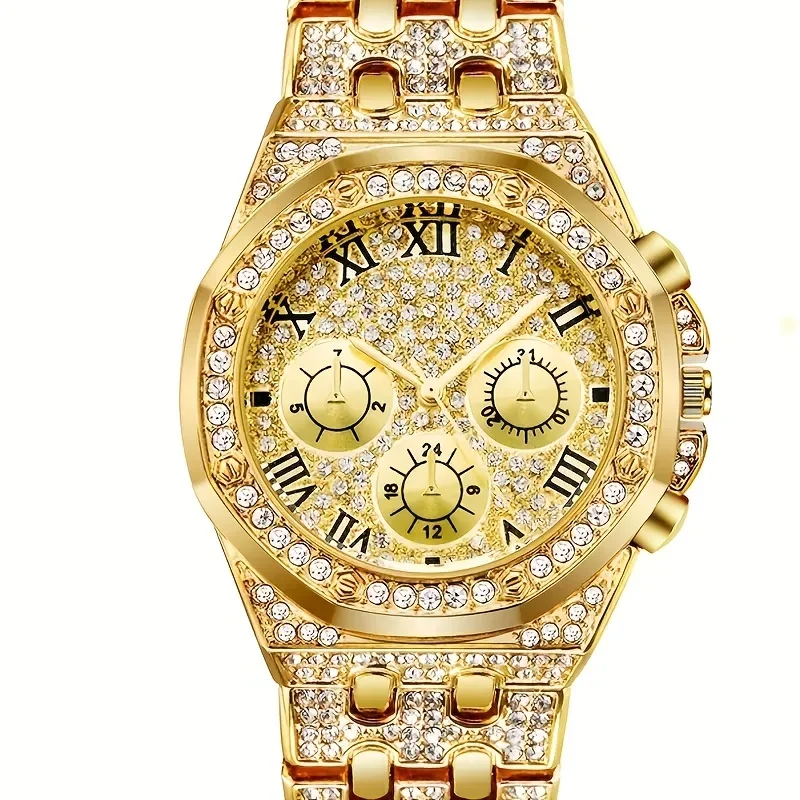 럭셔리 팔각형 베젤 아이스 쿼츠 시계 멀티팩 로마 숫자 - Icebox Jewelry Watches 리뷰 및 가격