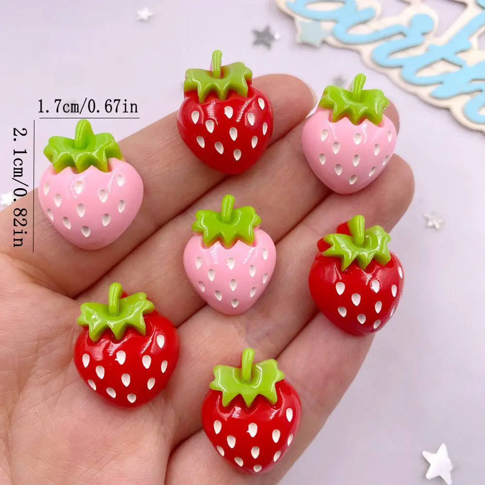 10PCS 수지 Kawaii 다채로운 만화 딸기 플랫  - Paradise Jewelry & Watches Llc 리뷰 및 가격