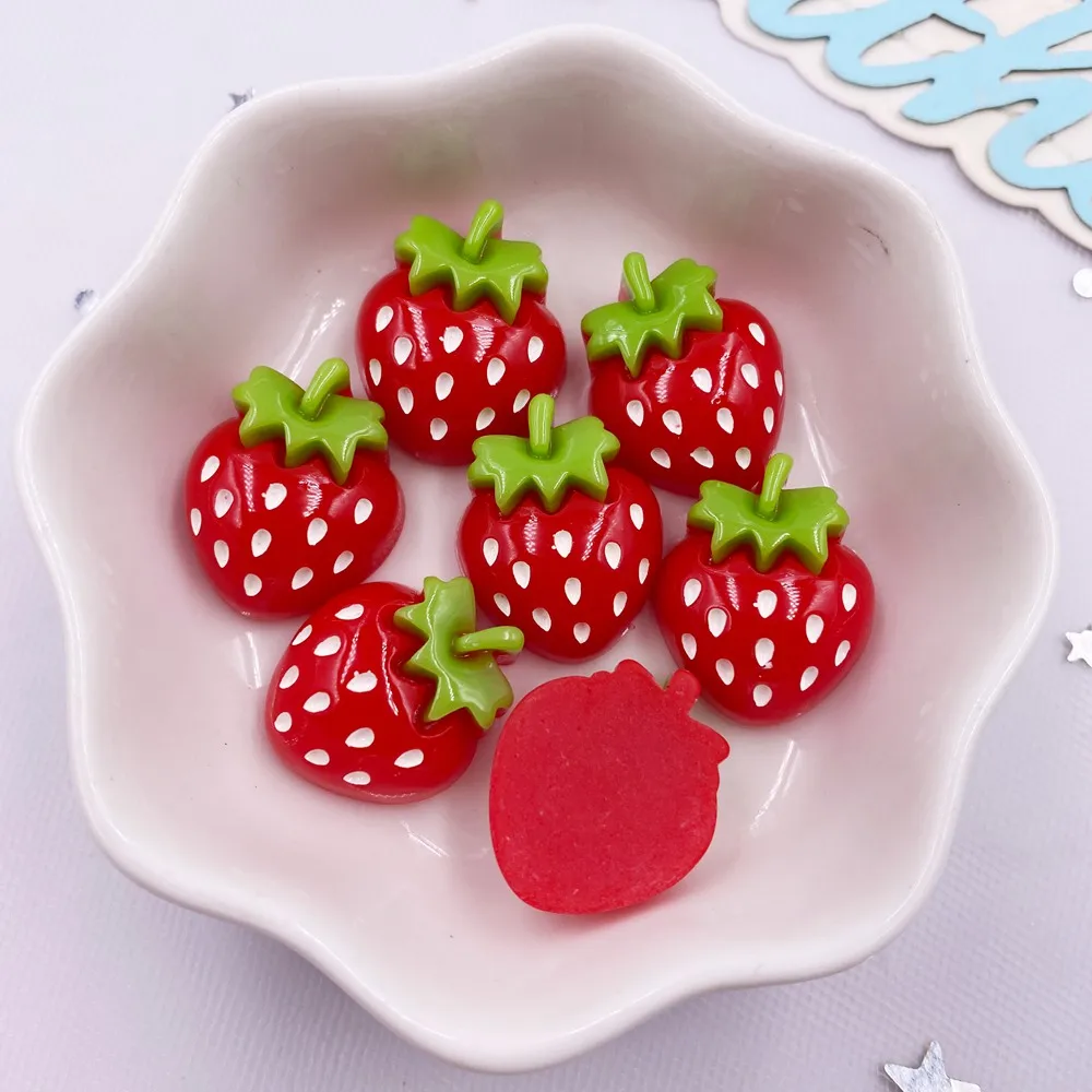 10PCS 수지 Kawaii 다채로운 만화 딸기 플랫  - Paradise Jewelry & Watches Llc 리뷰 및 가격