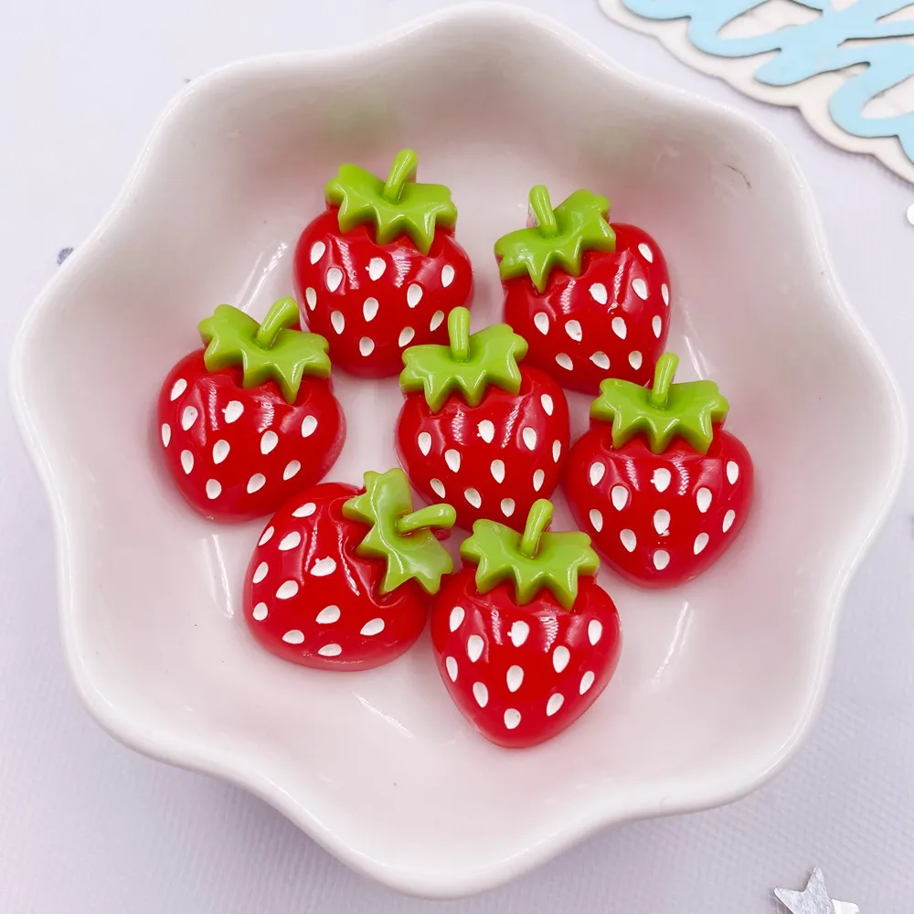 10PCS 수지 Kawaii 다채로운 만화 딸기 플랫  - Paradise Jewelry & Watches Llc 리뷰 및 가격