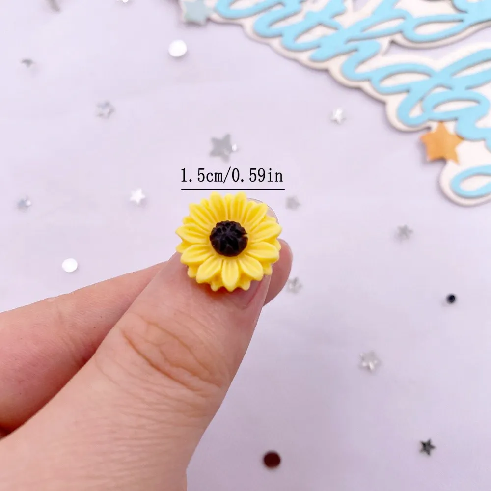 송진 다채로운 해바라기 플랫백 꽃 스톤 보석 입상 스크 - Paradise Jewelry & Watches Llc 리뷰 및 가격