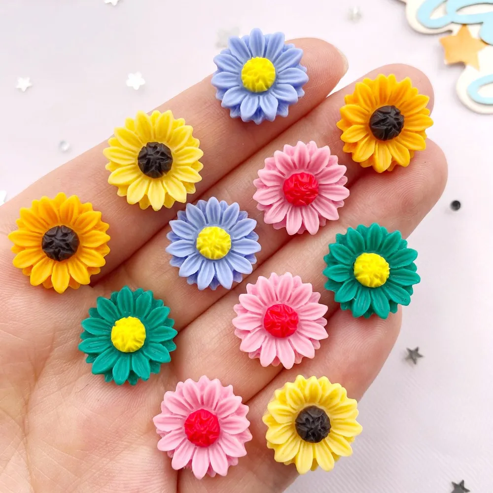 송진 다채로운 해바라기 플랫백 꽃 스톤 보석 입상 스크 - Paradise Jewelry & Watches Llc 리뷰 및 가격