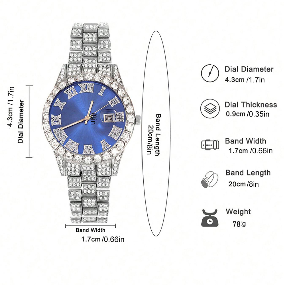 15mm 힙합 쿠반 링크 체인 세트 (박스 목걸이 +  - Icebox Jewelry Watches 리뷰 및 가격