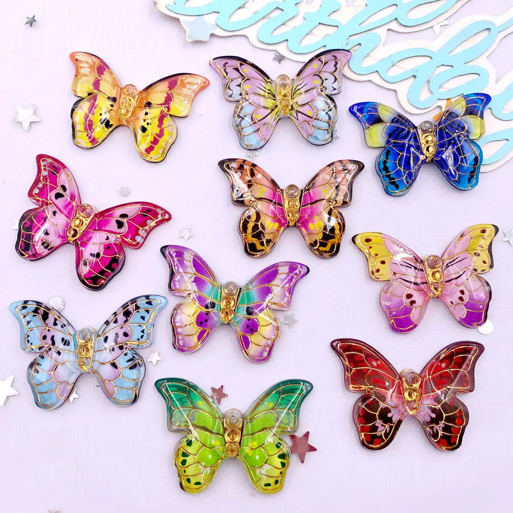 10pcs 다채로운 아름다운 나비 인형 플랫 백 라인  - Paradise Jewelry & Watches Llc 리뷰 및 가격
