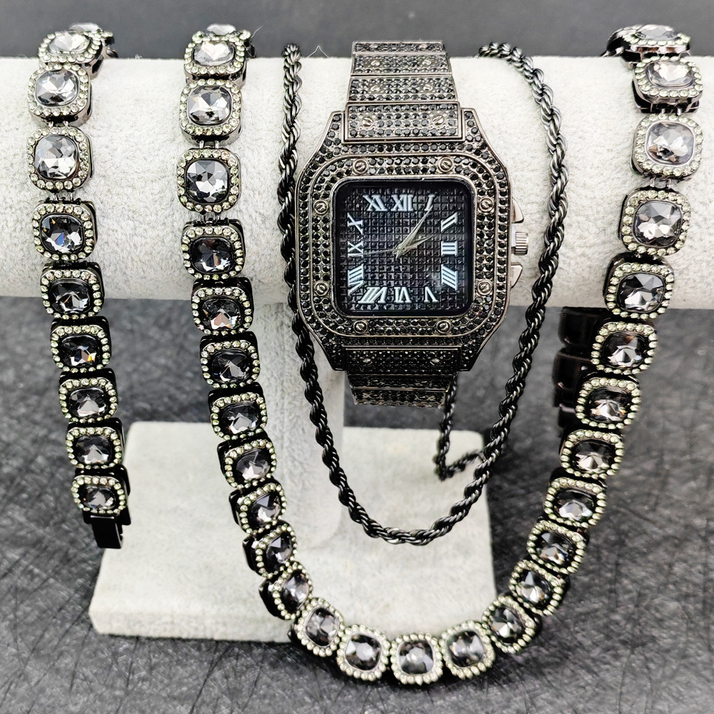 퍼코 블랙 워치 테니스 체인 힙합 목걸이 시계 팔찌 ( - Icebox Jewelry Watches 리뷰 및 가격