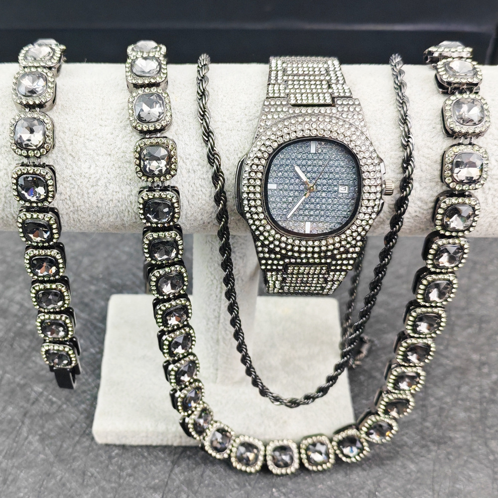 퍼코 블랙 워치 테니스 체인 힙합 목걸이 시계 팔찌 ( - Icebox Jewelry Watches 리뷰 및 가격