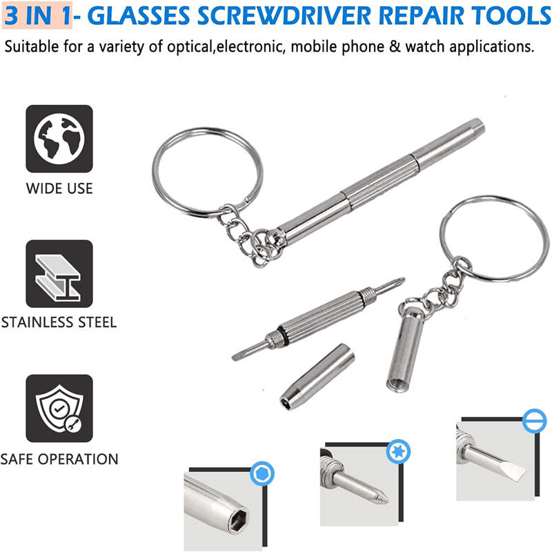 미니 핸드 안경 스크루 드라이버 3-in-1 안경 수리 - Watch Repair Tool Kit 리뷰 및 가격