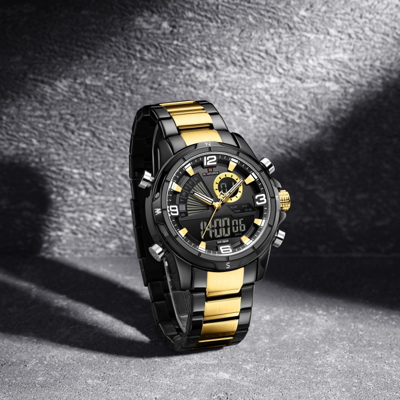 NAVIFORCE 남성용 듀얼 디스플레이 시계 3ATM - Watch Display Box 리뷰 및 가격