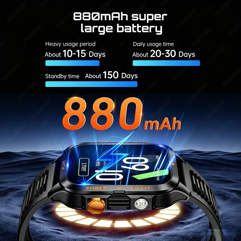 군용 등급 스마트워치 남성용 LED 손전등 방수 스포츠 - Italian Jewelry Watches 리뷰 및 가격